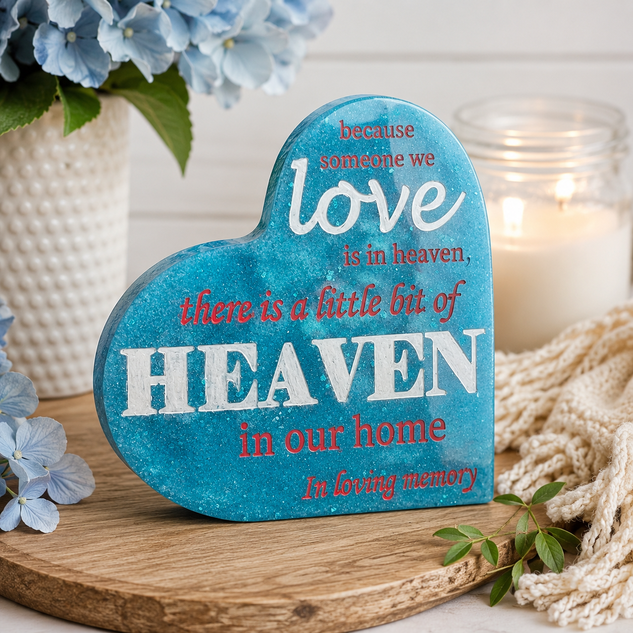 In Loving Memory Heart | Handmade Resin Memorial Keepsake